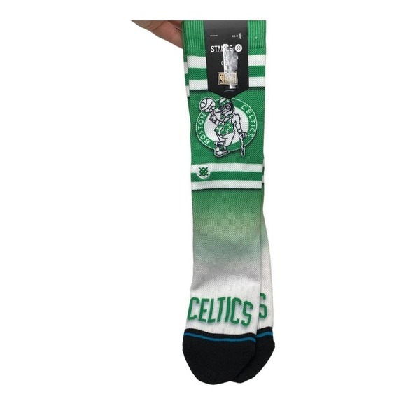 Stance Boston Celtics Fader Green and White Crew Socks- Large - Picture 2 of 4
